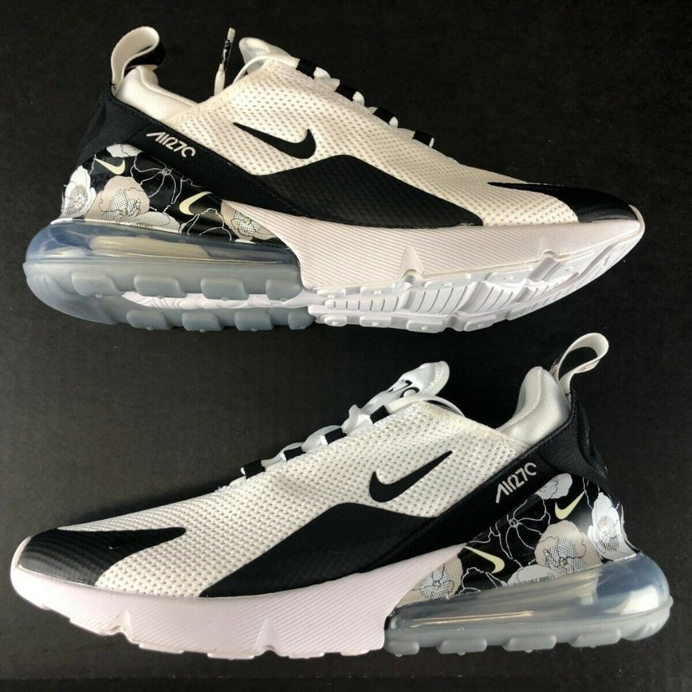 Nike Women Air Max 270 White Black Floral Print Running Shoes AR0499-100 RARE - Picture 10 of 12